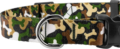 Country Brook Petz - Deluxe Woodland Bone Camo Dog Collar - Made in The U.S.A., Camouflage Collection featuring Rugged Designs (1 Inch, Medium)...