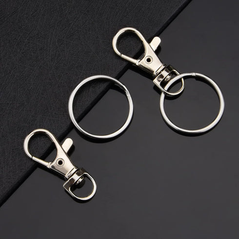 Metal Swivel Snap Hooks with Split Key Rings Keychain for Lanyards Jewelry Findings (60 Pieces)...