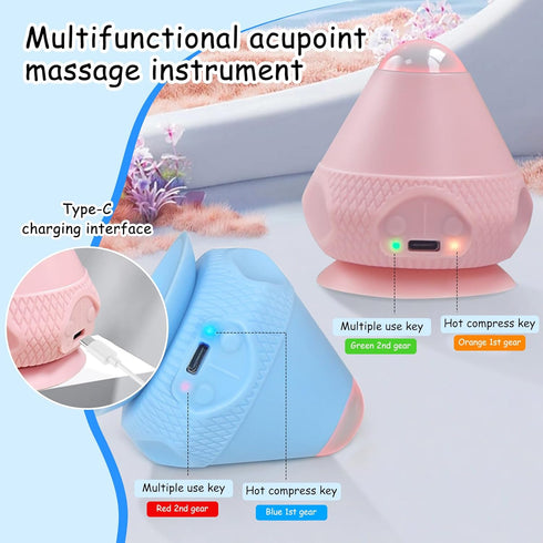 Silicone Massager Ball, Massage for Neck, Shoulder, Feet, Leg, Back, Yoga Pain Relief, Suitable for Relaxing Muscles Blue...