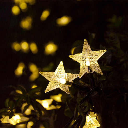 Solar String Lights Outdoor, Solar Powered Star String Lights, 30ft 50LED 8 Modes Waterproof Christmas String Lights for Gardens Patio Landscape X...