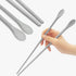 Reusable Long Silicone Cooking Chopsticks with Spoon 12 Inches Dishwasher Safe BPA-free Non-Slip Pastel Color Kitchen utensils Made in Korea (Past...