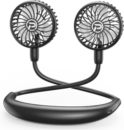 Portable Neck Fan, Battery powered Rechargeable Fan,Hand Free Personal Fan, Adjustable, Wearable Fan for Travel Sport Work Women Kids (Black)...