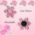 Dog Collar Cute Pink Flowers Print Pet Collar Soft Girl Dog Collar with Flower Adjustable Metal Buckle Collar Gift Collar for X-Large Dogs...