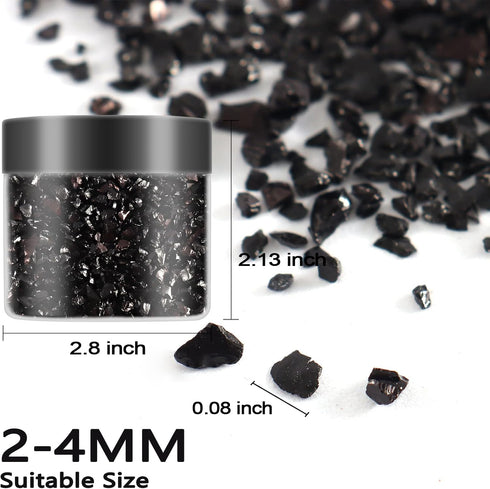 Renfio Broken Crushed Glass Glitter Shards Crush 2-4mm Irregular Small Metallic Chunky Chips 7 Oz (200g) High Luster Craft Sequins Gravel for DIY ...