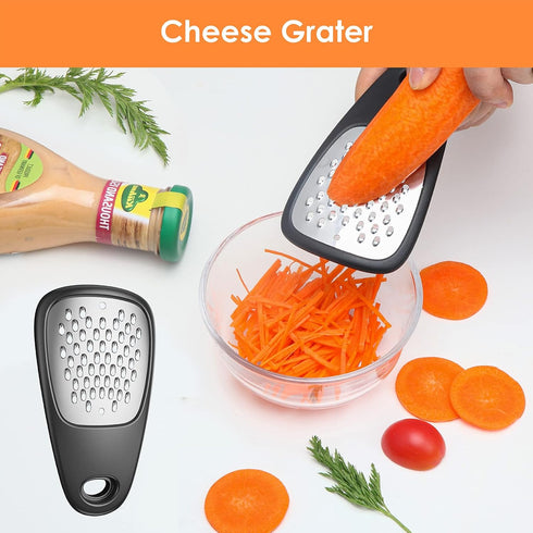 Kitchen Unique Gadgets Set 6 Pieces, Space Saving, Cheese Grater, Bottle Opener, Fruit Vegetable Peeler, Pizza Cutter, Garlic Ginger Grinder, Herb...