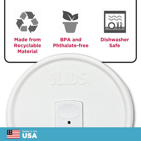 Mason Jar Drink Lid, Wide Mouth, White, Pack of 2...
