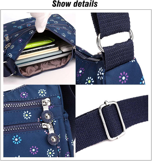 Women Shoulder Handbag Nylon Multi-Pocket Crossbody Purse Bags for Women Travel Shoulder Bag for Travel/Shopping/Hiking...