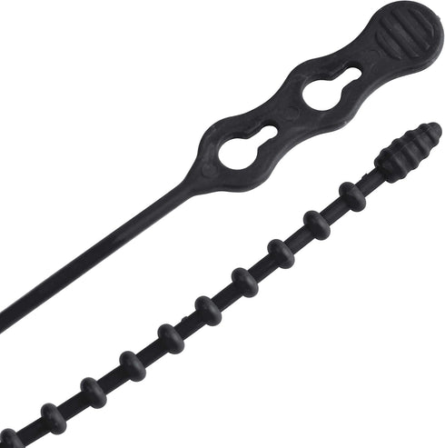 Gardner Bender 45-8BEADBK Beaded Cable Tie Wrap, 8 inch, 70 lb, Reusable, Adjustable Wire and Cord Management, 15 Pk, UV Resistant Black...