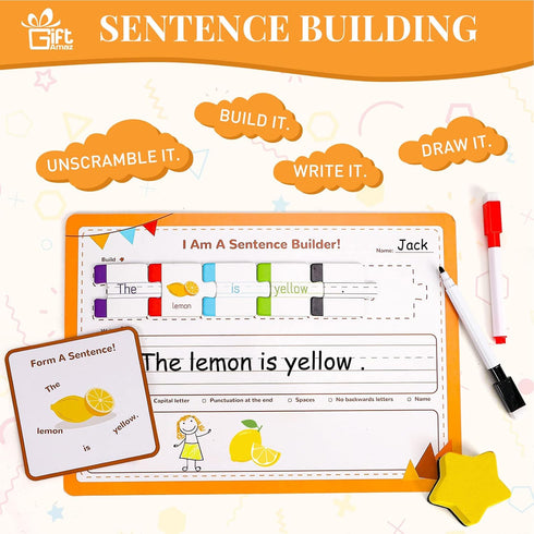 145 PCS Sentence Building for Kids, Sight Word Games Puzzle, Special Education Classroom Must Haves, Montessori Grammar Reading Game, Speech Thera...