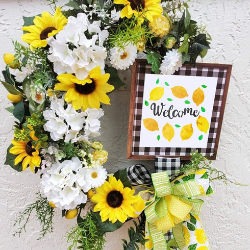 Lemon Stencils, 5 Pcs Summer Painting Stencils for Farmhouse Wood Signs Welcome Lemon Reusable Mylar Template for Pillows Wall Scrapbook Card Maki...