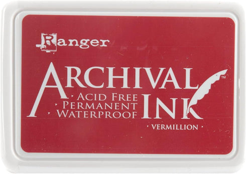 Ranger Vermillion Dye Permanent Waterproof Ink Pad, Multicolor...