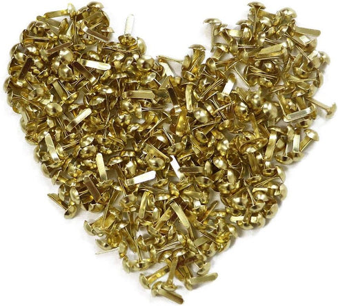 LGEGE 200 Pcs Gold Tone Color Mini Metal Round Brads Craft DIY Paper Fasteners Scrapbooking Decoration Embellishment...