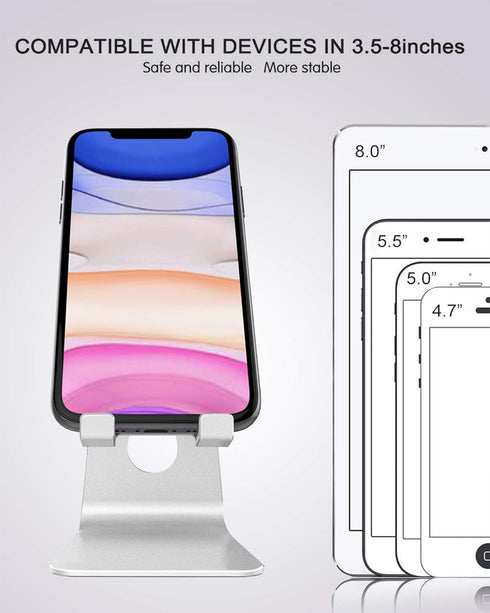 CreaDream Adjustable Cell Phone Stand, Phone Stand, Cradle, Dock, Holder, Aluminum Desktop Stand Compatible with Phone Xs Max Xr 8 7 6 6s Plus SE ...