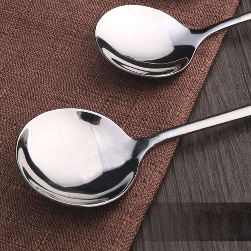 HornTide 6-Piece Soup Spoon Set Bouillon Spoon Flatware Stainless Steel Mirror Polishing 6.5-Inch 16.6cm...