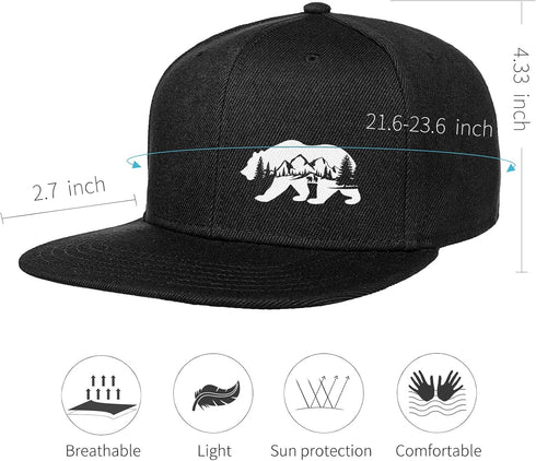 Negi Bears Hat Skull Hats for Men, Hip Hop Women Baseball Cap Outdoor Mens Snapback Hats, Mountain Hat Black Trucker Hat for Hiking, Climbing, Fis...