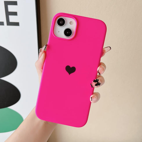 Jmltech for Silicone iPhone 15 Plus Case Heart Women Girly Hybrid with Soft Anti-Scratch Microfiber Lining Protective Phone Cases for iPhone 15 Pl...