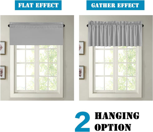 H.VERSAILTEX 2 Panels Blackout Curtain Valances for Kitchen Windows/Bathroom/Living Room/Bedroom Privacy Decorative Rod Pocket Short Window Valanc...