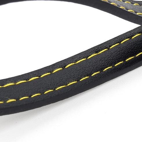 4ft Metal Dog Leash with Leather Handle Heavy Duty Dog Chain Leash Chew Proof Sturdy Training Pet Lead for Large Medium Dogs Black...