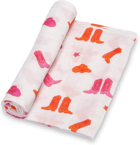 Baby Blanket, 100% Organic Cotton Muslin Swaddle Blanket, Soft Baby Girl Blanket 47 x 47 Inches, Newborn Blanket for Girls, Baby Essentials, Regis...