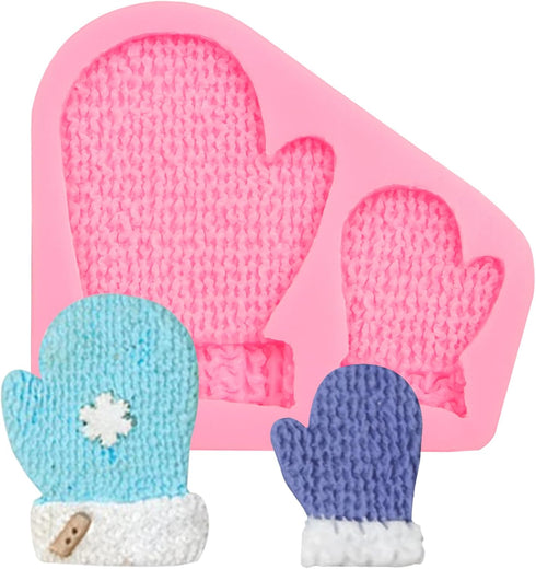Christmas Knitted Glove Cake Decorating Silicone Mold 1 Pcs for Cake Decoration Candy Cupcake Topper Cake Polymer Clay Crafts Epoxy Resin...