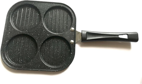 Pancake Pan 4-Cup Mold Blini Pan Silver Dollar Breakfast Pan Mini Pancake Maker Fried Egg Cooker Pancake Griddle Plett Pan Breakfast Maker Non Sti...