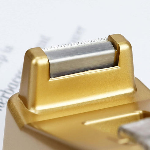 Buqoo Gold Desk Tape Dispenser 1-Inch Core Roller Tape Holder Cute Desktop Tape Cutter for School, Office Supplies (GT-1)...