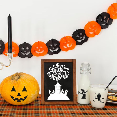 60 Pieces Small Halloween Stencils, 3x3in Reusable Happy Halloween Pumpkin Paint Stencil for Painting on Wood Ornaments Wood Slice DIY Crafts Fabr...