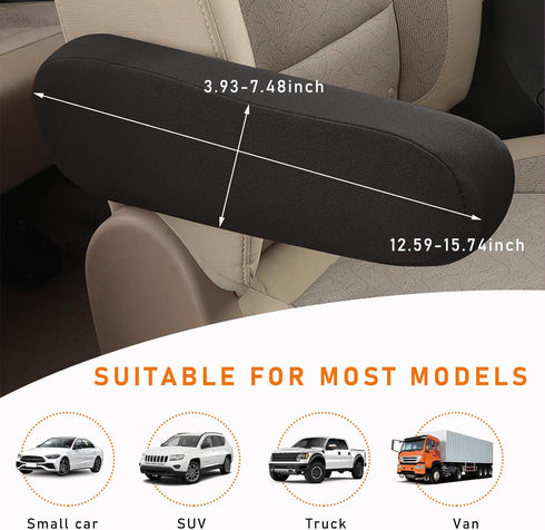 2 PCS Car Front Seat Armrest Covers, Elastic Fabric Auto Seat Armrest Protectors, Universal Seat Arm Rest Cover Replacement, Vehicle Interior Deco...