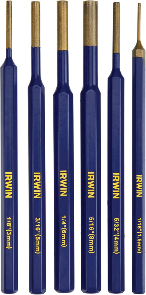 IRWIN Punch Set, 6-Pack with Various Sizes, Tempered for Durability (IRHT82531)...