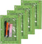 Binder Fabric Pencil Pouch 3-Ring Binder Pencil Case Bag with Zipper 4 Pack (Green)...