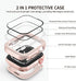 2 in 1 Waterproof Bling Case Compatible for Apple Watch 41mm Screen Protector Series 9/8/7, Women Glitter Diamond Rhinestone Bumper Face Cover for...