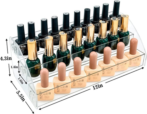 MineSign Nail Polish Holder Organizer Clear Acrylic Nail Polish Tray Fingernail Polish Display case 3 layers Essential Oils Holder Makeup Organize...