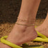 Gold Layered Cuba Figaro Chain Beads Anklets Dainty Gold Anklet for Women Teen Girls Cute Tiny Beads Ankle Bracelets Minimalist Summer Beach Foot ...