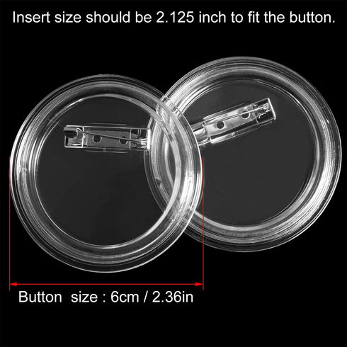 Acrylic Button Pin Badge LUORNG 8 Sets 58mm / 2.28 inch Clear Round Pin Blank Buttons Badges Kit for DIY Crafts and Craft Activities, Acrylic Butt...