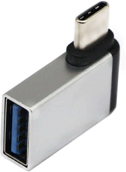 zdyCGTime USB C to USB 3.0 Aluminum Adapter USB A 3.0 Female to 90 Degree 3.1 Type C Male Converter,(OTG) for Smartphone Flash Drives, Mouse Keybo...