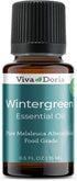 Viva Doria 100% Pure Wintergreen Essential Oil, Undiluted, Food Grade, 15 mL (0.5 Fluid Ounce)...