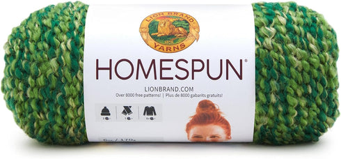 Lion Brand Yarn Homespun Yarn, Soft Bulky Yarn for Knitting, Crocheting, and Crafting, 1 Pack, Forest...