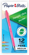 Paper Mate FlexGrip Ultra Ballpoint Pens, Made from Recycled Plastic Materials, Assorted Barrel Colors, Medium Point (1.0mm), Black, 12 Count...