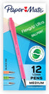 Paper Mate FlexGrip Ultra Ballpoint Pens, Made from Recycled Plastic Materials, Assorted Barrel Colors, Medium Point (1.0mm), Black, 12 Count...