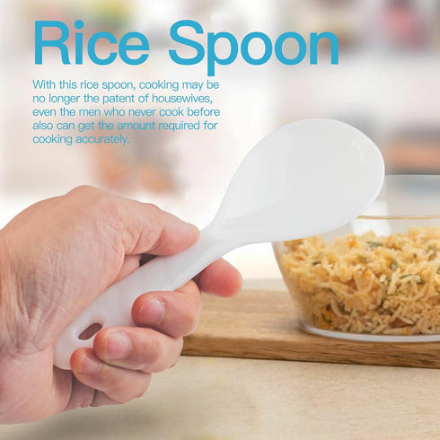 Vonty 2pcs ABS Non Stick Rice Paddle Spoon 7.8 Inch, White A...