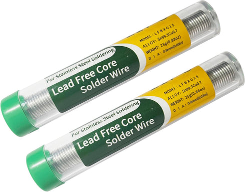 Solder for Aluminum Soldering, Lead Free Core Solder for Stainless Steel/Nickel Sheet by Essmetuin(1.4oz/2pack)...