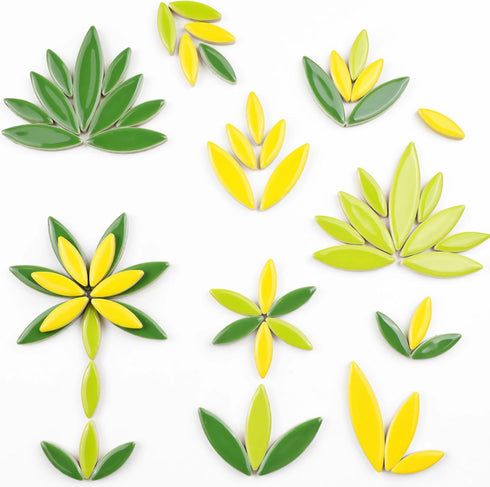 200g Ceramic Mosaic DIY Set Colorful Petal Ceramics Leafy Vein Mosaic Tiles Craft Materials Mosaic Art Materials - Red...