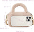 Women Faux Fur Winter Fashion Shoulder Bag Barrel Shape Drawstring Satchel Purse...