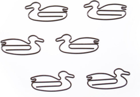 Duck Shaped Paper Clips Great for Paper Clip Collectors or Office Gift - Comes in Round Tin with Lid and Gift Box (Brown 100 Count)...