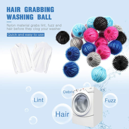 Blulu 18 Pieces Pet Hair Remover for Laundry Dryer Balls Reusable Washing Machine Hair Catcher Pet Dog Cat Catcher Lint Remover (Light Blue,Blue,G...
