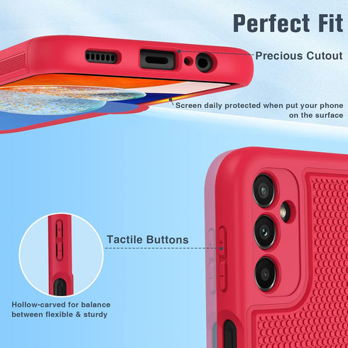 FNTCASE for Samsung Galaxy A14 5G Case: Dual Layer Protective Heavy Duty Cell Phone Cover Shockproof Rugged with Non Slip Textured Back - Military...