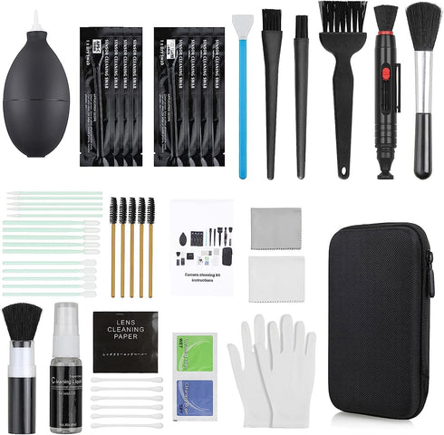 18-in-1 Professional Camera Cleaning Kit for Most DSLR Cameras (Canon, Nikon,Sony), with Air Blower/Cleaning Pen/Detergent/Cleaning Cloth/Lens Bru...