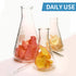 Glass Erlenmeyer Flask Set, (250 ml, 150 ml & 50 ml) Graduated Borosilicate Glass Erlenmeyer Flasks with Rubber Stoppers & Accurate Scales for Lab...