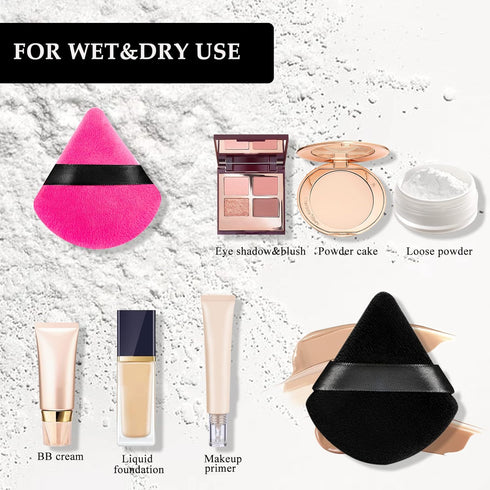 Powder Puffs for Face Powder 15 PCS Triangle Powder Puff Velvety Soft Reusable Makeup Puff for Powder and Liquids,Makeup Sponge Under Eye and Corn...