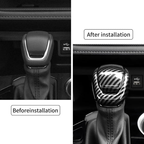 Toyota Carbon Fiber ABS Car Gear Shift Knob Cover Trim Fit for Toyota Highlander 2020 2021 2022 Compatible with Toyota RAV4 2019-2022 Car Interior...